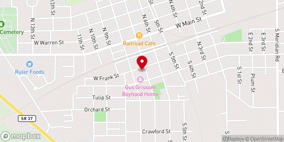 Map showing location of First Baptist Church