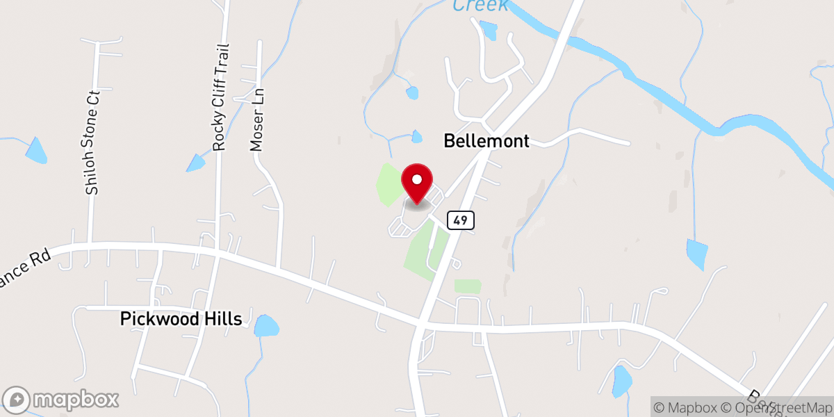 Map showing location of Bellemont Methodist Church