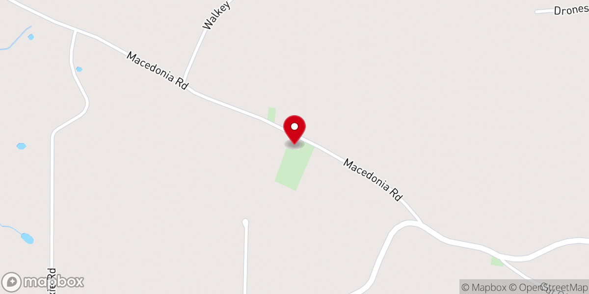 Map showing location of Macedonia Church