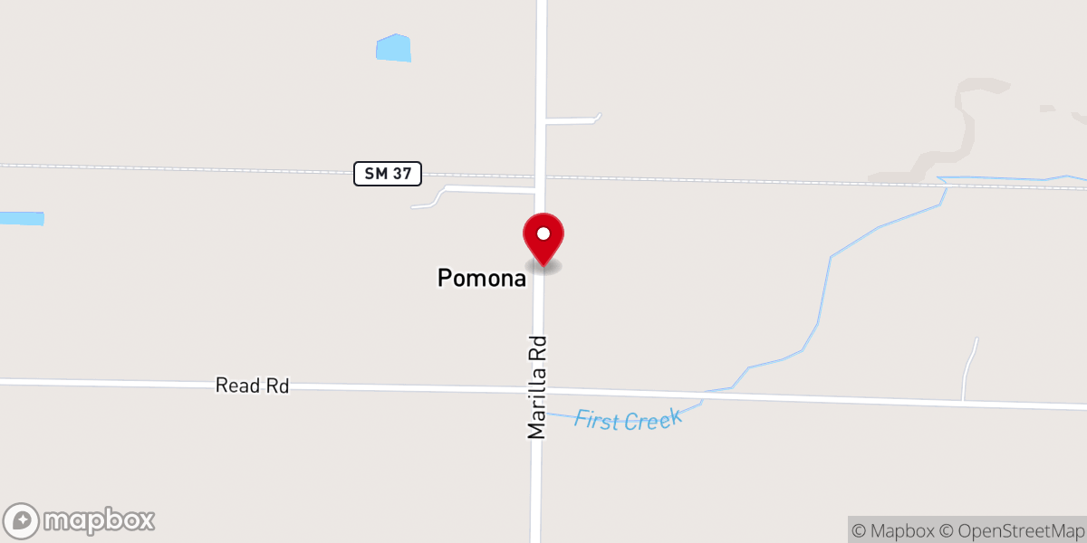 Map showing location of Pomona Bible Church