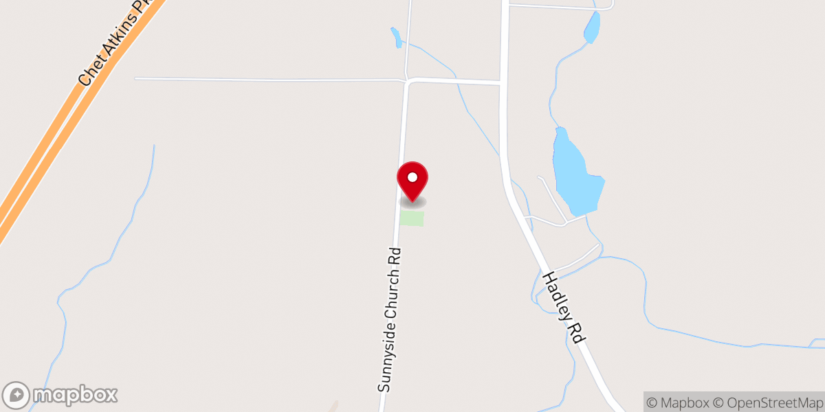 Map showing location of New Rock Springs Baptist Church