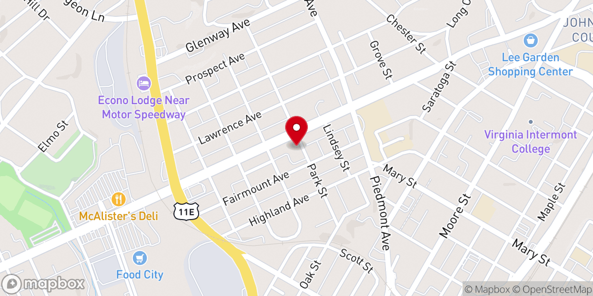 Map showing location of Euclid Avenue Baptist Church