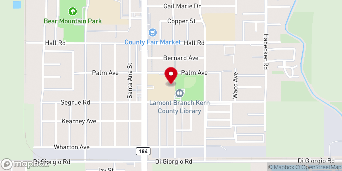 Map showing location of Living Waters Assembly of God