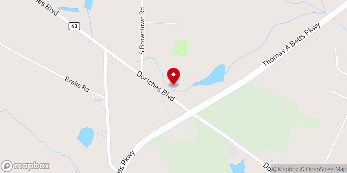 Map showing location of Crossroads Baptist Church