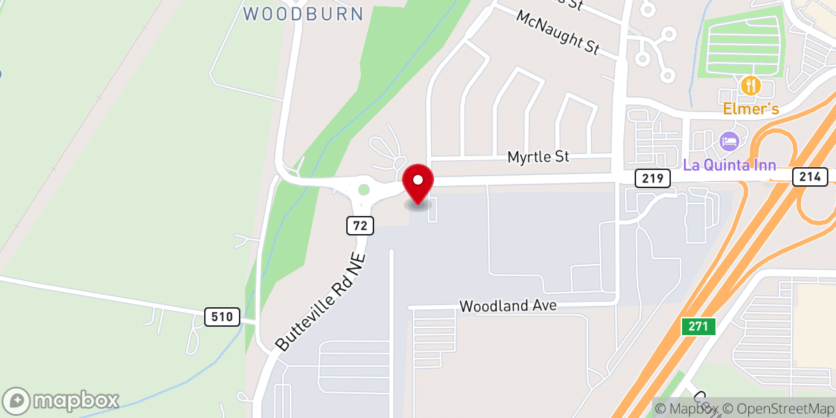 Map showing location of Woodburn Fellowship Church of the Nazarene