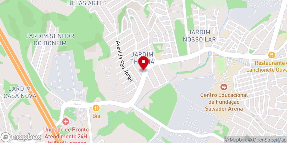 Map showing location of Igreja Batista Manancial