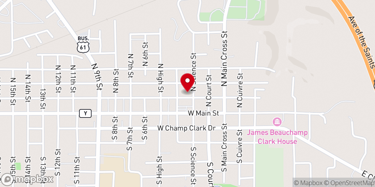 Map showing location of Second Baptist Church