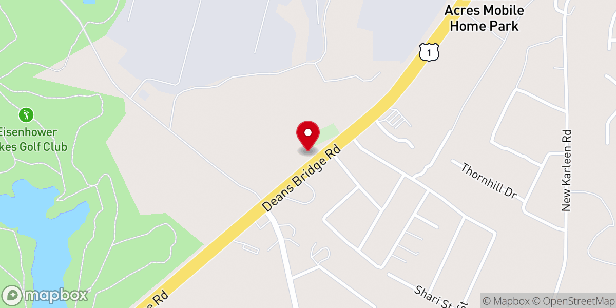 Map showing location of Mount Lebanon Baptist Church