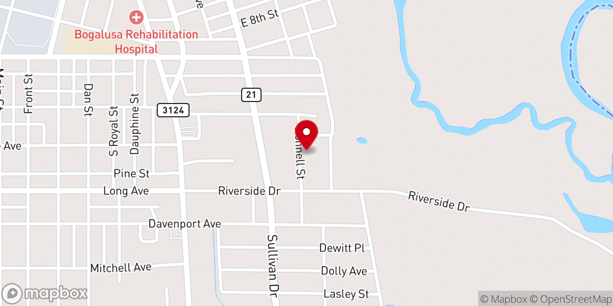 Map showing location of Bogalusa Thirkield Umc