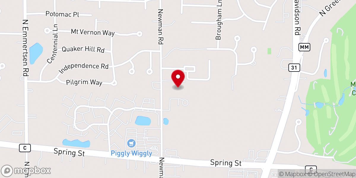 Map showing location of Living Hope Lutheran Church
