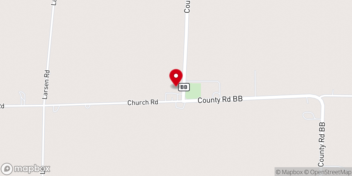 Map showing location of Bethel Lutheran Church