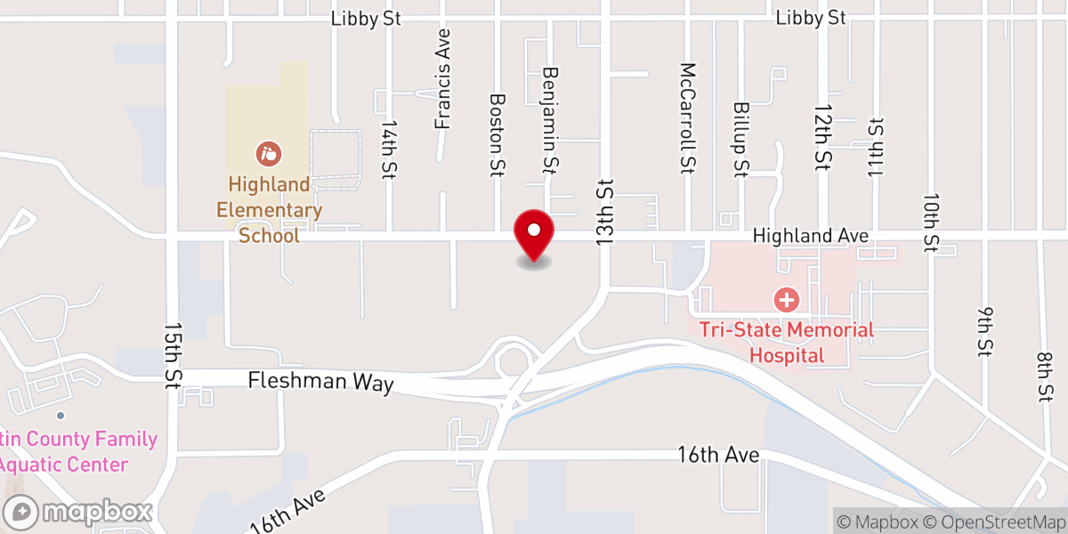 Map showing location of Lewis Clark Community of Christ