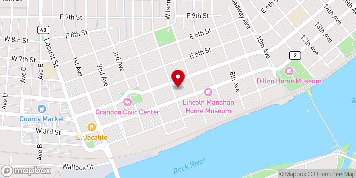 Map showing location of Firehouse of God Ministries