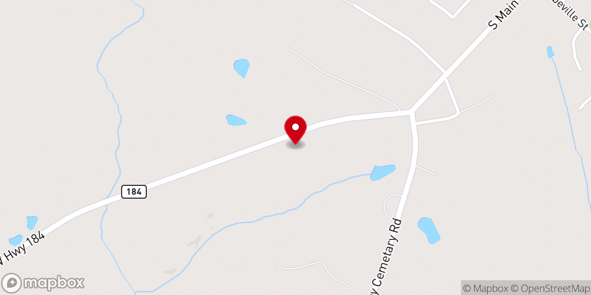 Map showing location of New Hope Baptist Church