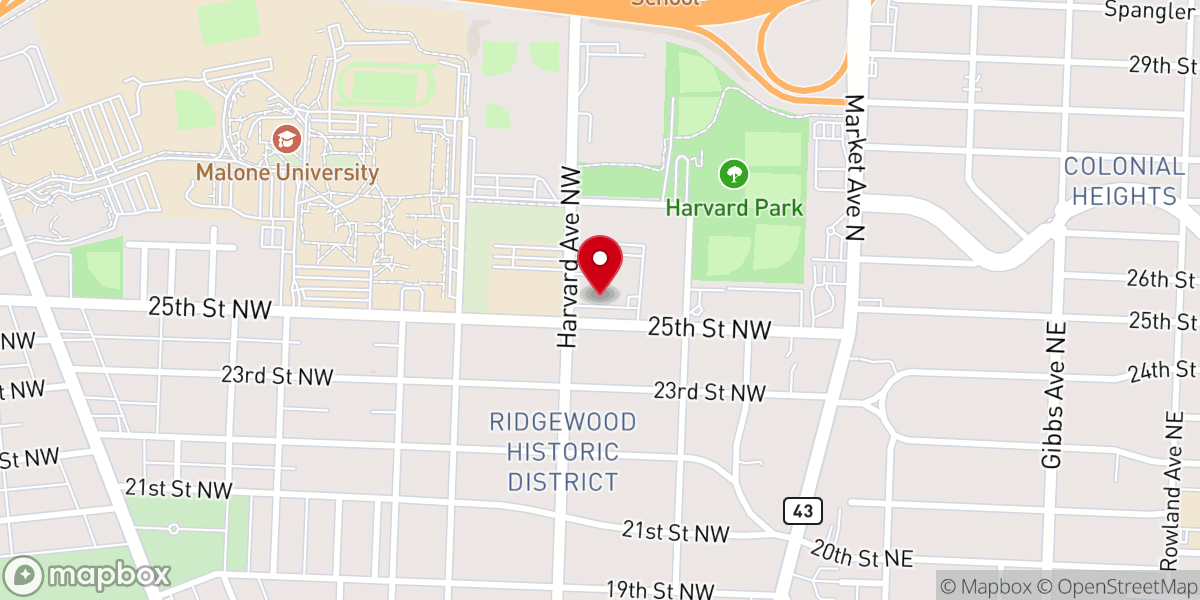 Map showing location of St. Haralambos Greek Orthodox Church