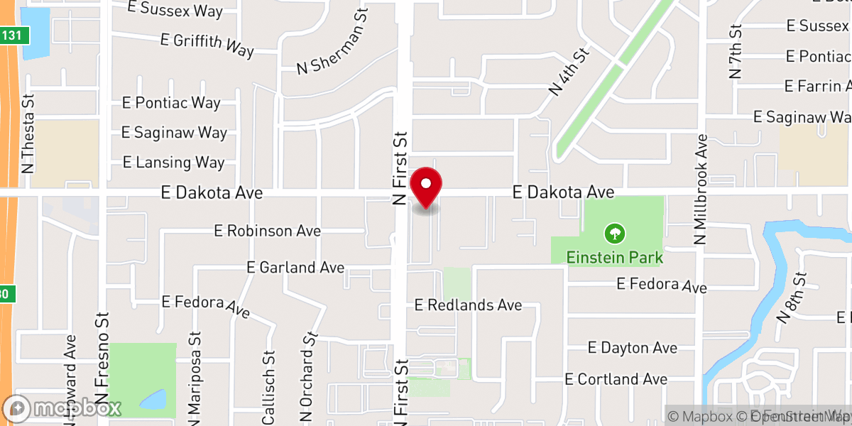 Map showing location of San Joaquin Valley Bible Church