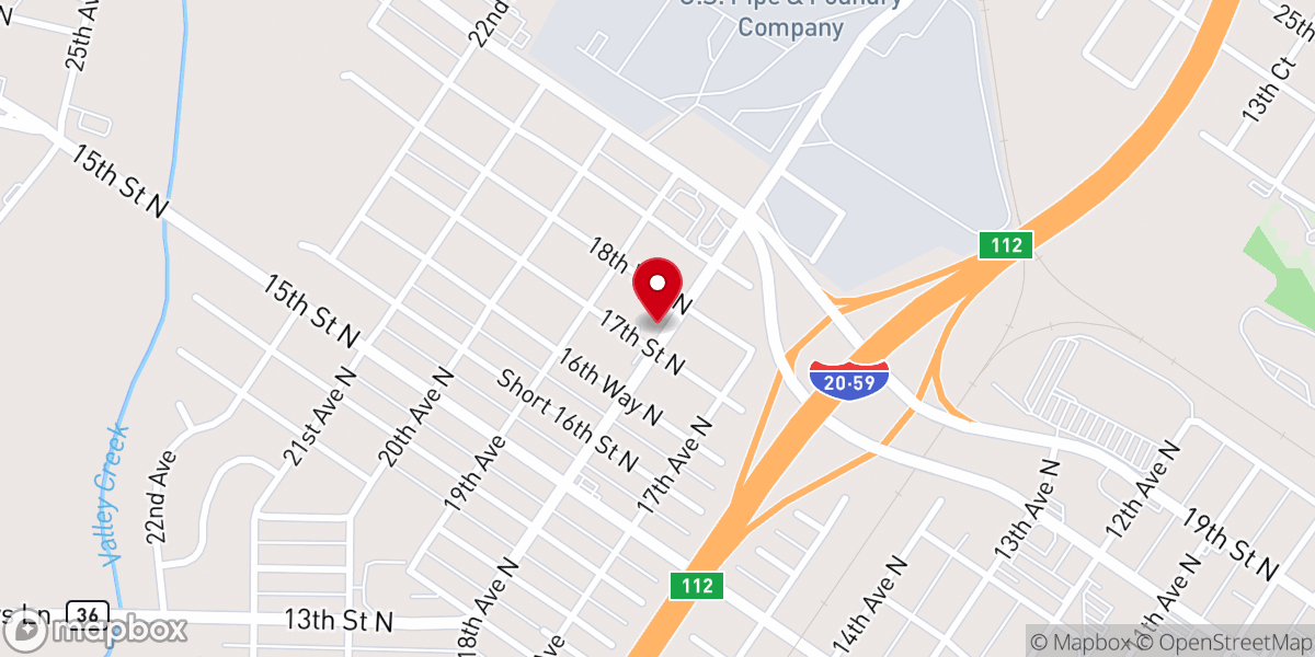 Map showing location of New Antioch Baptist Church