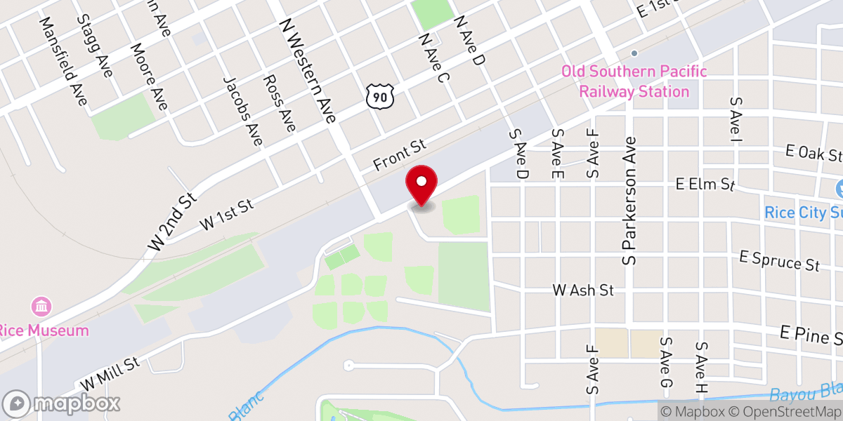 Map showing location of Tony Robichaux Sports Complex