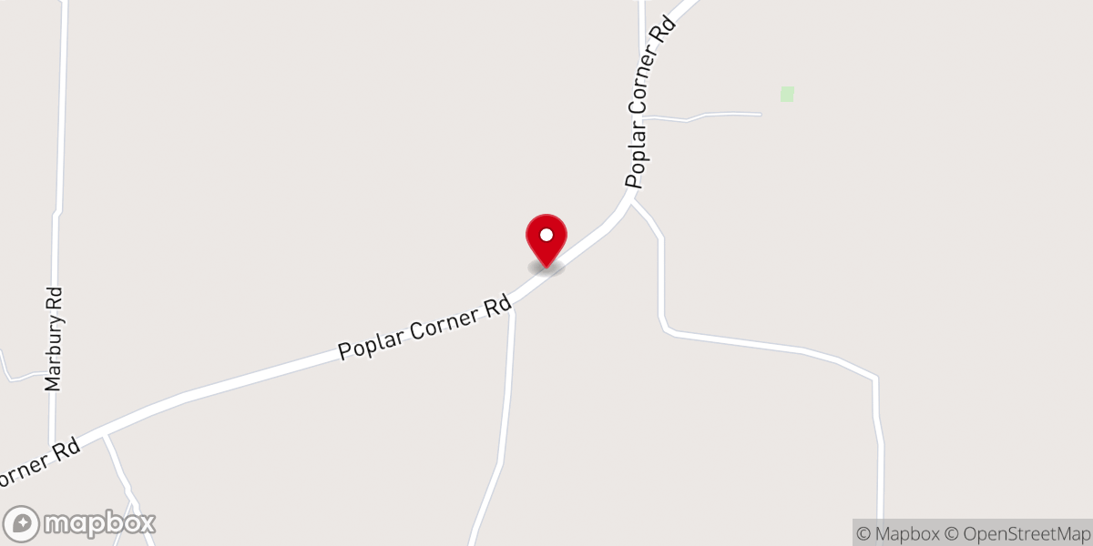 Map showing location of Bluff Creek Baptist Church