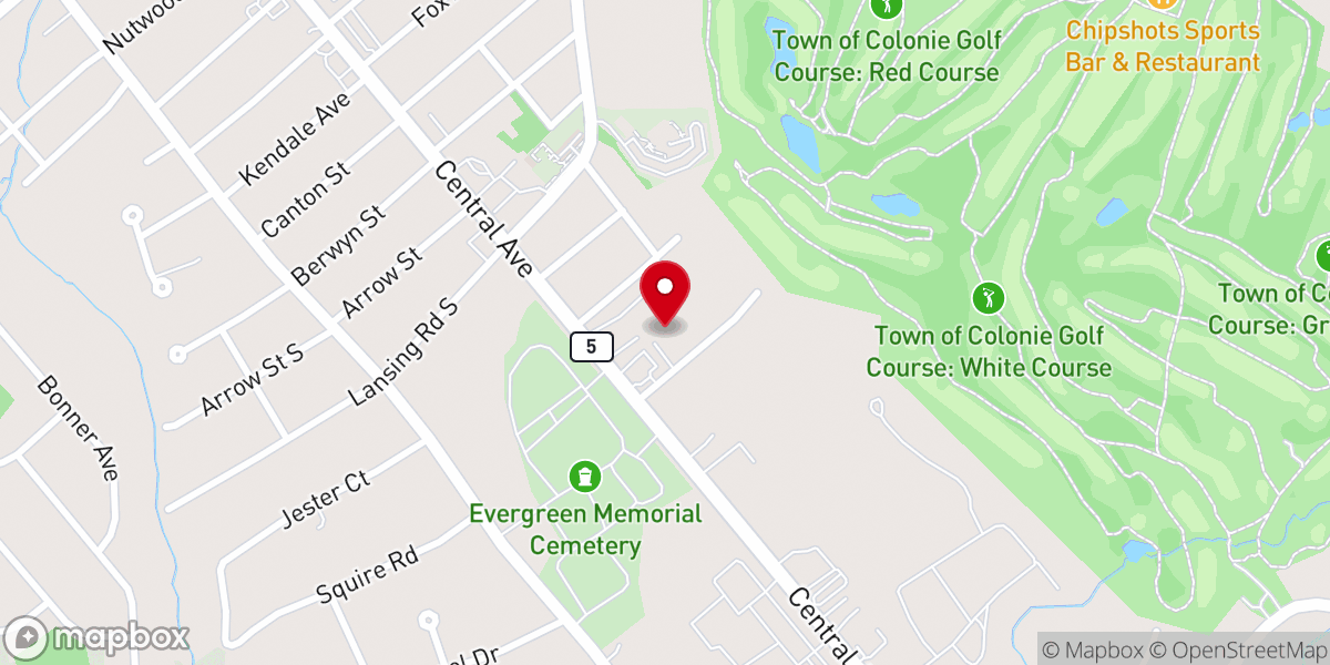 Map showing location of Iglesia Cristiana Pentecostes Movimiento Misionero Mundial Schenectady, NY