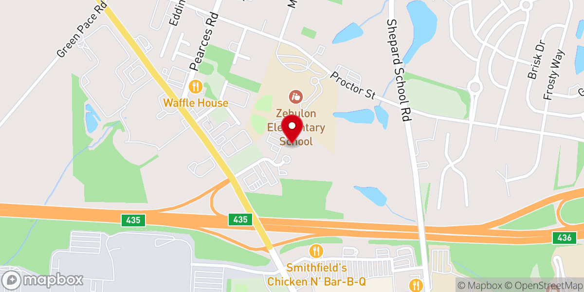Map showing location of Wake County Health and Human Services Eastern Regional Center