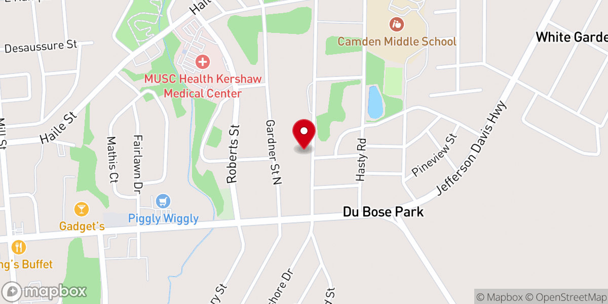 Map showing location of Lakeshore Drive Church of God