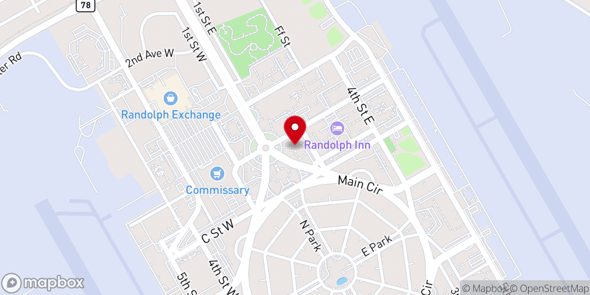 Map showing location of Randolph AFB Chapel