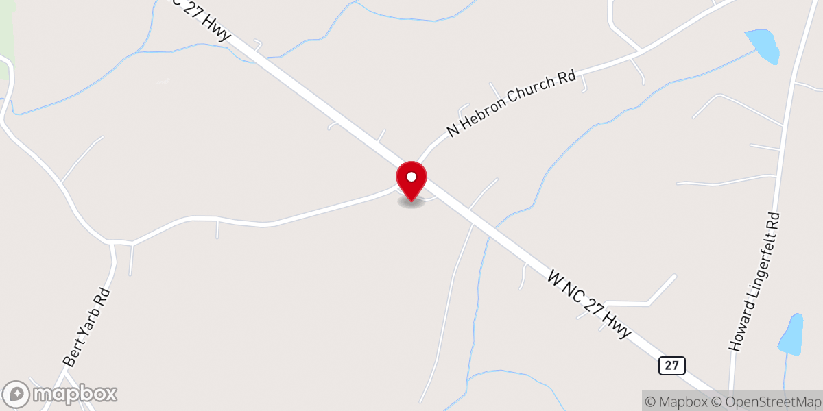 Map showing location of Hebron United Methodist Church