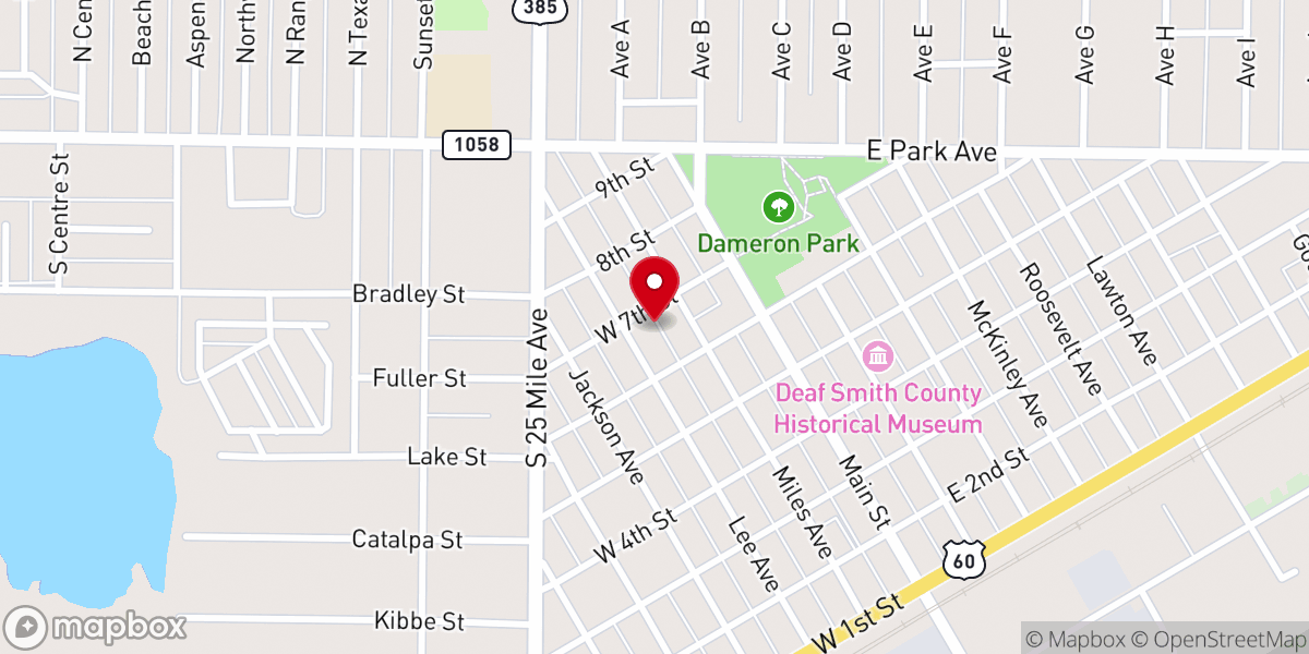 Map showing location of First Presbyterian Church