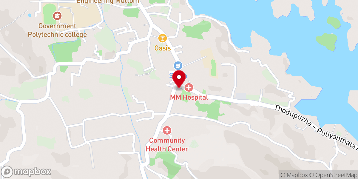 Map showing location of Marth Mariyam Town Church, Muttom
