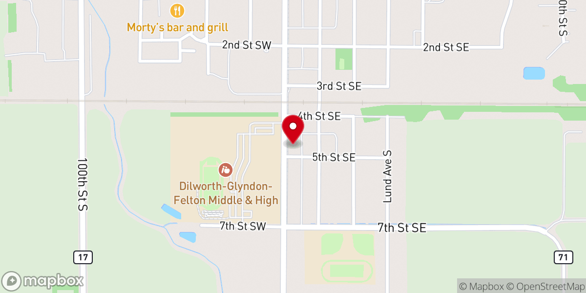 Map showing location of Glyndon Lutheran Church