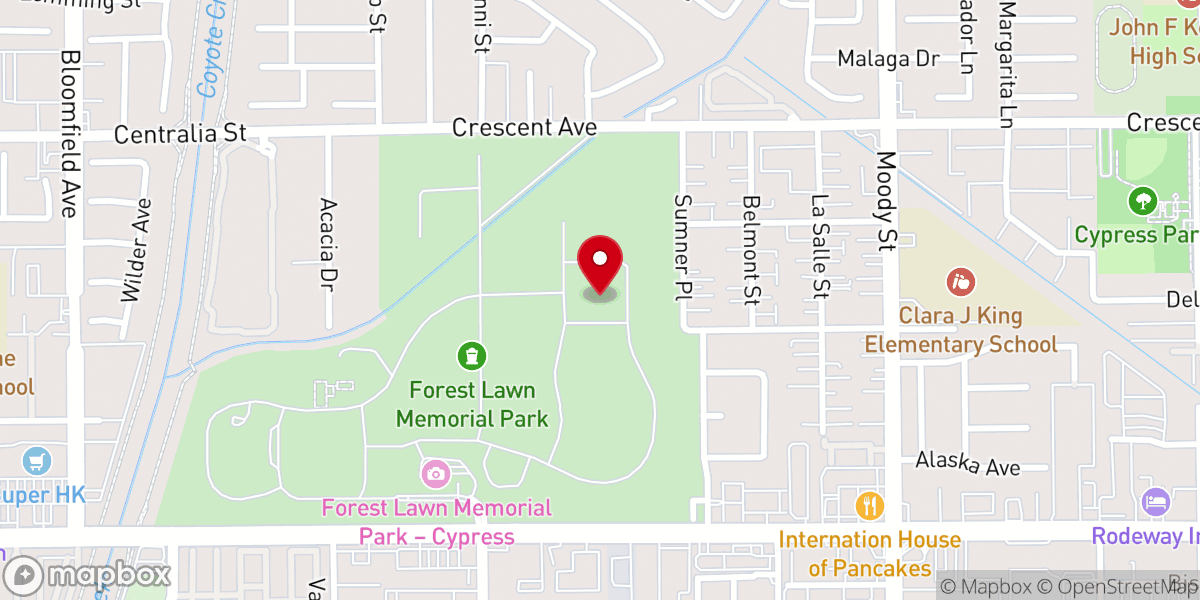 Map showing location of Patriot’s Chapel
