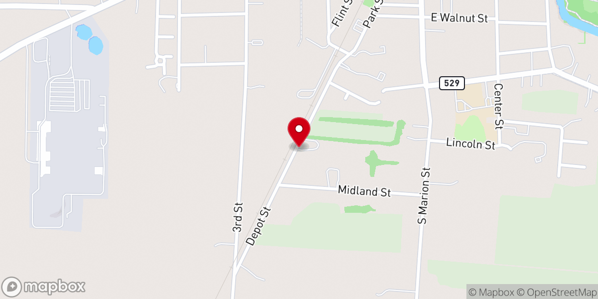 Map showing location of Cardington Baptist Temple