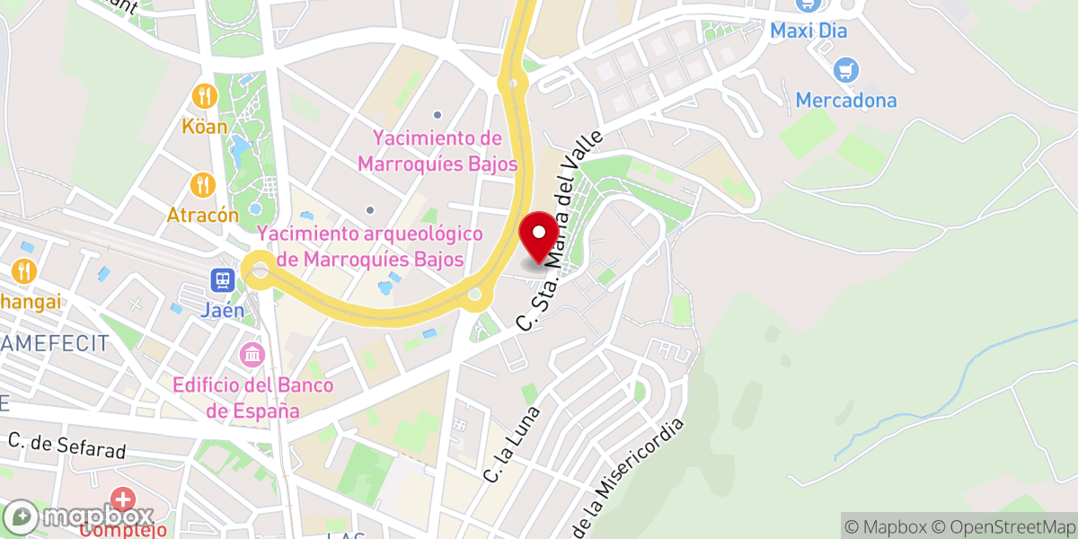 Map showing location of Parroquia de Santa María del Valle