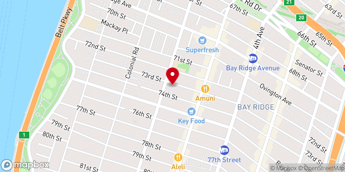 Map showing location of Kadampa Meditation Center Brooklyn: Bay Ridge Branch
