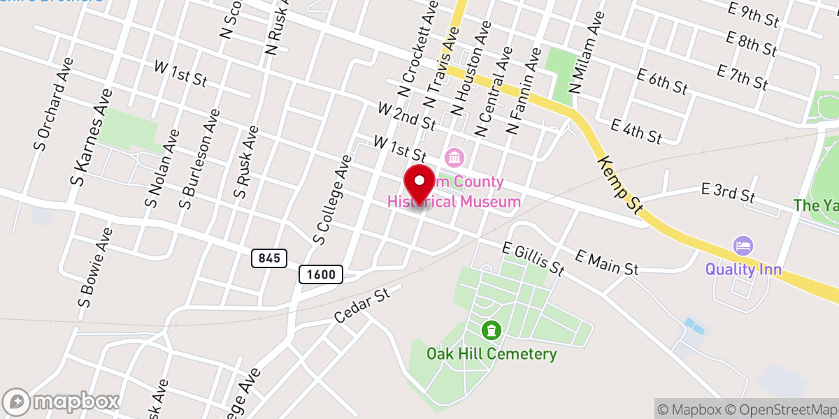 Map showing location of Cameron Chamber of Commerce