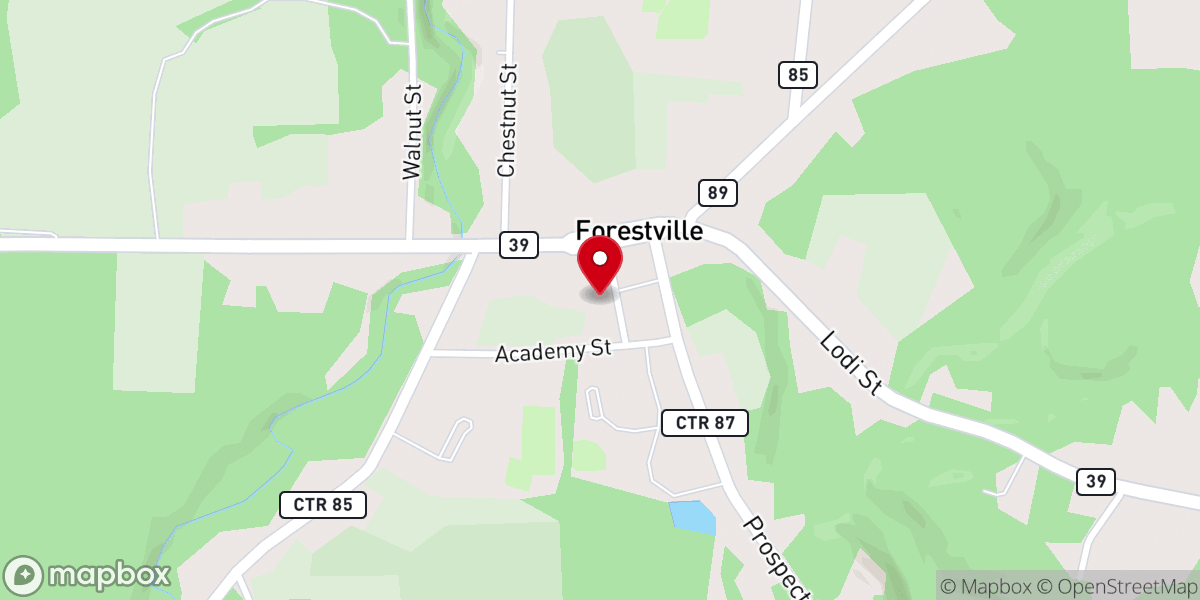 Map showing location of Forestville United Methodist