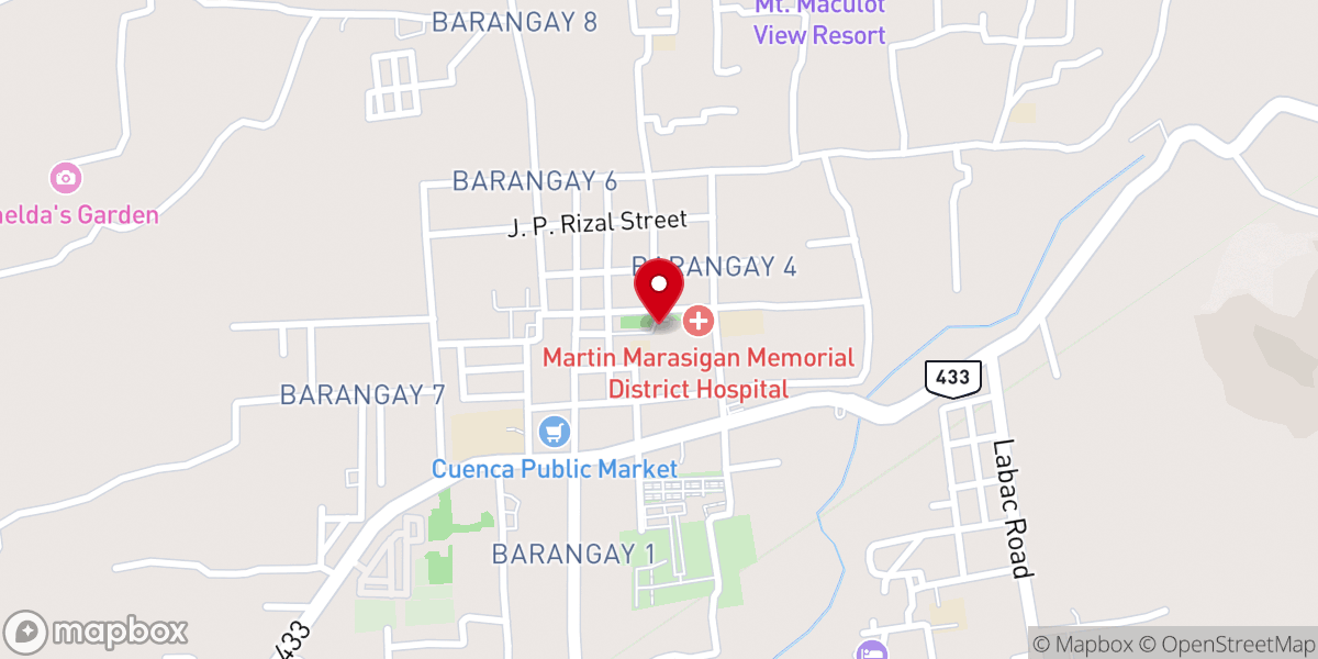 Map showing location of Parish & Archdiocesan Shrine San Isidro Labrador - 3, Cuenca, Batangas (Archdiocese of Lipa)