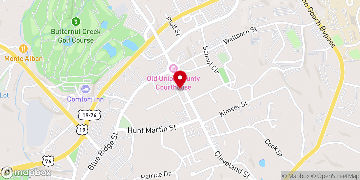 Map showing location of Blairsville Christian Center