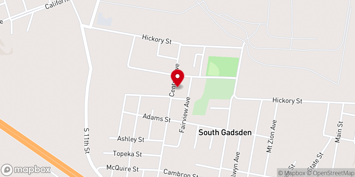 Map showing location of Central Avenue Holiness Church