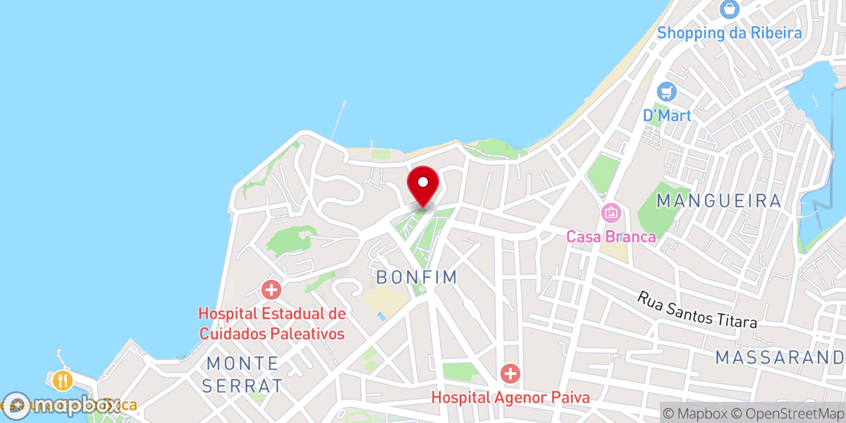 Map showing location of Basílica do Senhor do Bonfim
