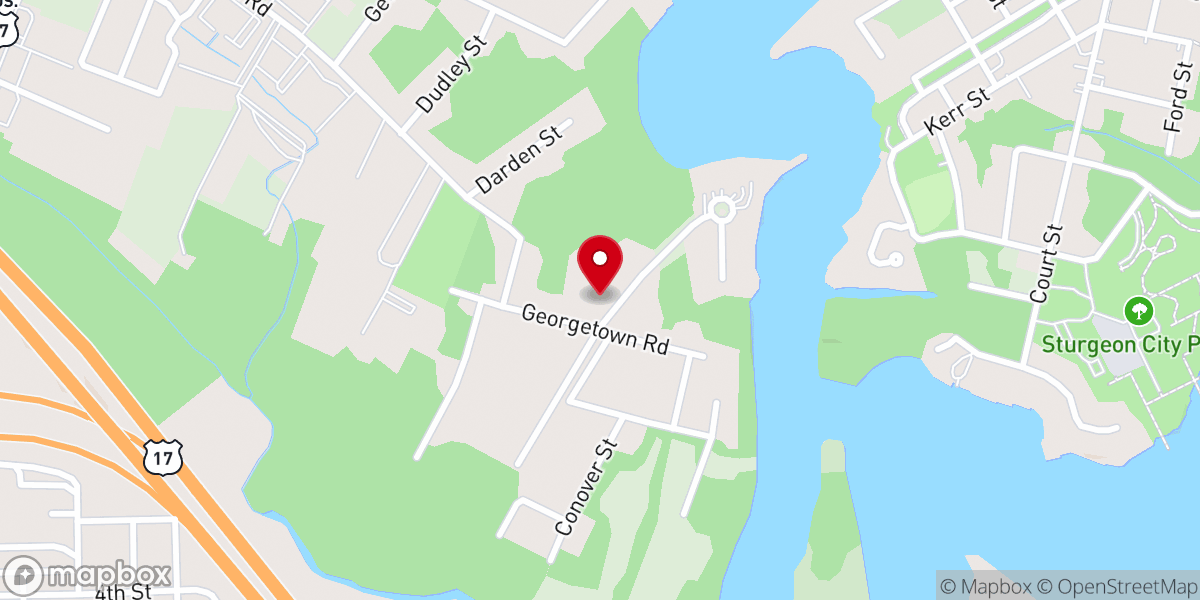 Map showing location of Trent River Oakey Grove Missionary Baptist Association