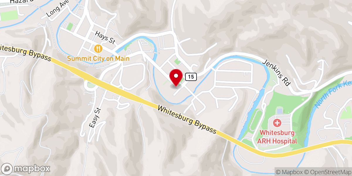 Map showing location of Letcher County Food Pantry