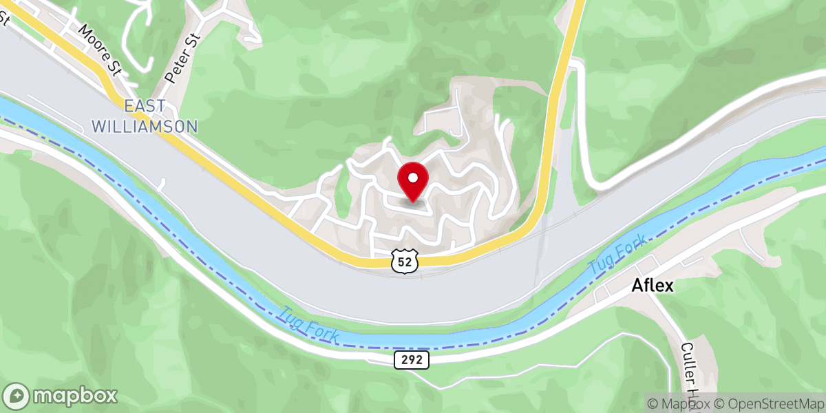 Map showing location of Rawl Freewill Baptist Church
