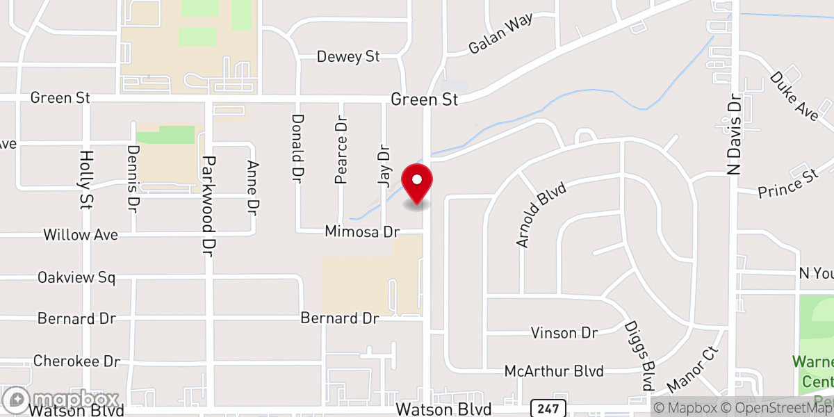 Map showing location of Faith Lutheran Church