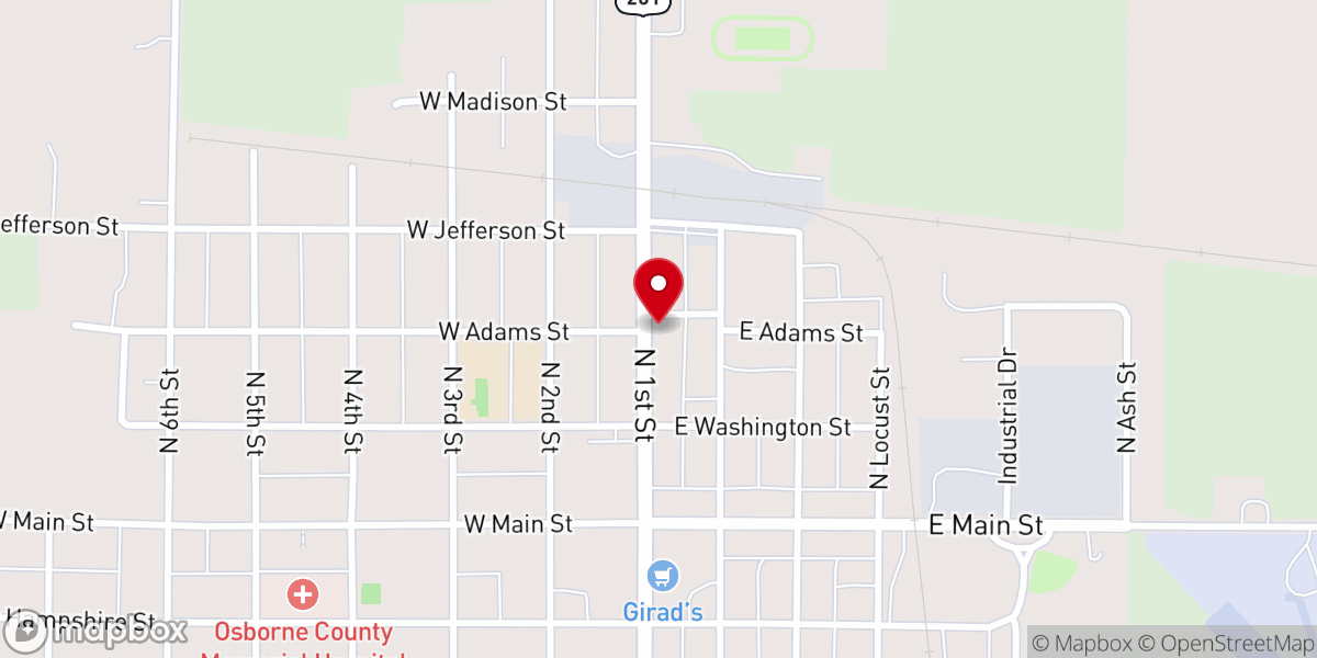 Map showing location of Rentschler Family Mortuaries Osborne Chapel
