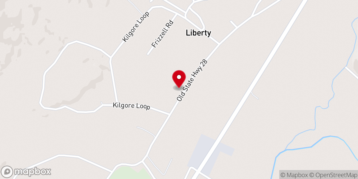 Map showing location of Cartwright First Baptist Church