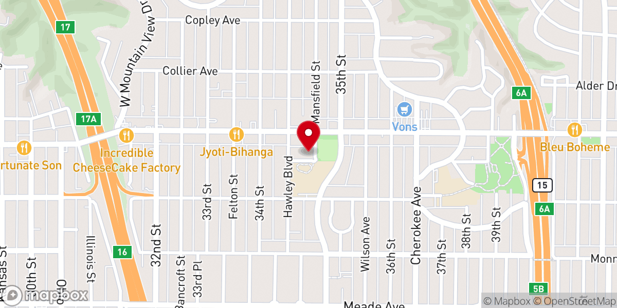 Map showing location of Normal Heights United Methodist Church