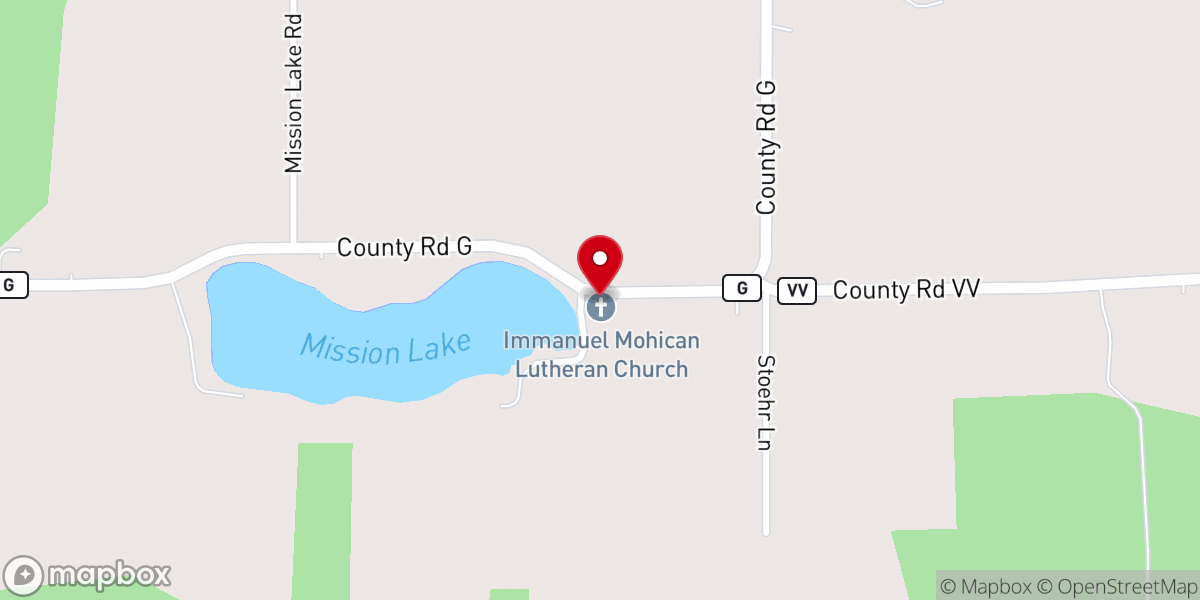 Map showing location of Immanuel-Mohican Church