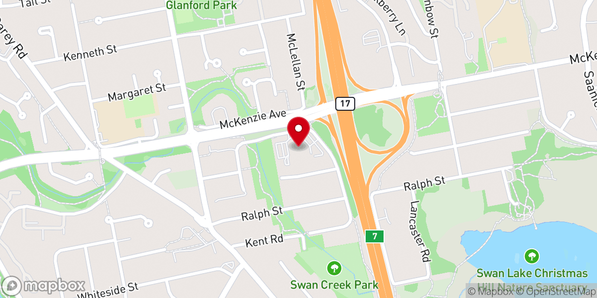 Map showing location of North Douglas Pentecostal Church